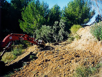 Terrassenbau für die Felsbrocken